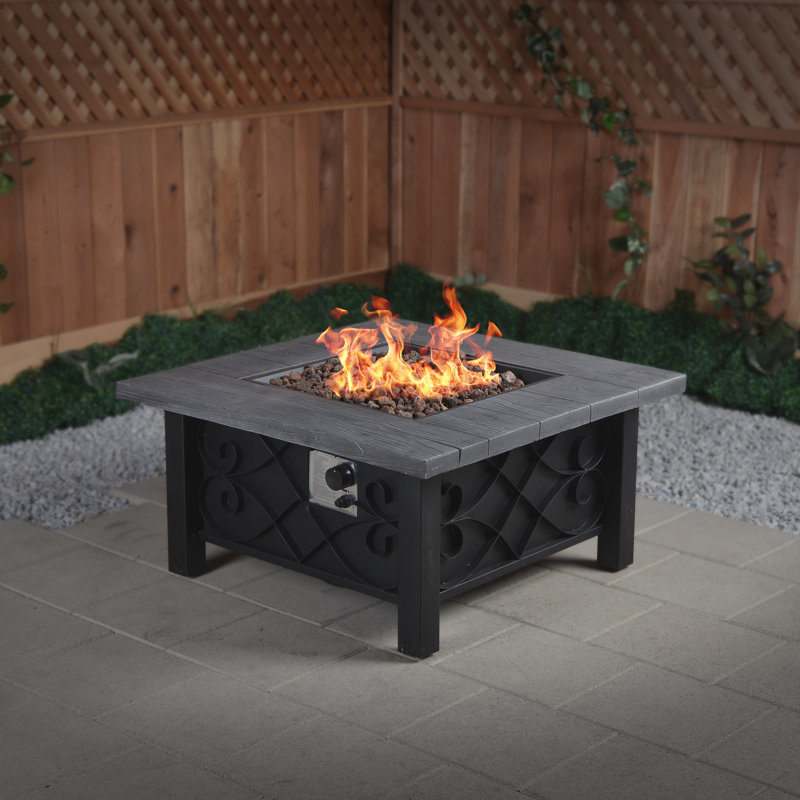 Bond Table de foyer d’extérieur au propane en acier inoxydable marbella